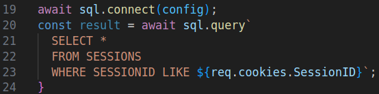 Vulnerable code of CONNECTION.ASP