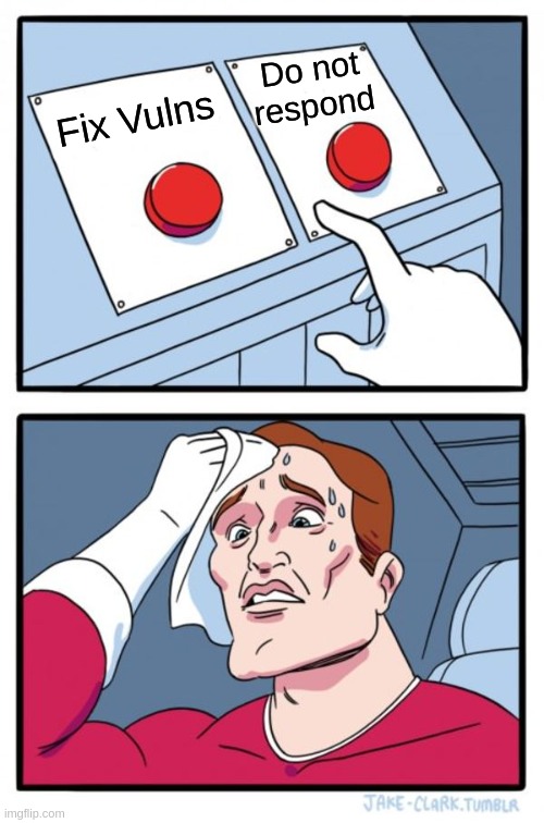 meme either to fix vulns or to not respond